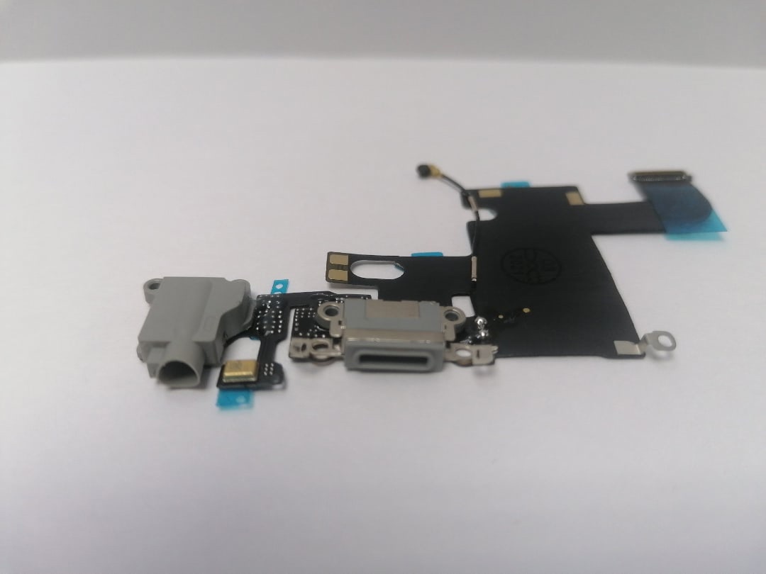 Шлейф для iPhone 6 + разъем зарядки + разъем гарнитуры + микрофон (серый)